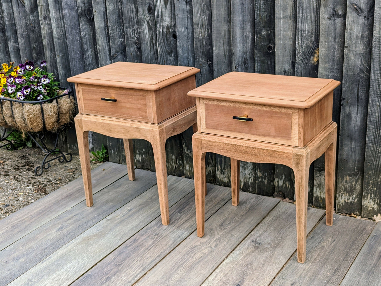 Stag minstrel bedside tables/ Pair vintage retro bedside cabinets/ weathered wood bedside tables/Stag bedroom furniture