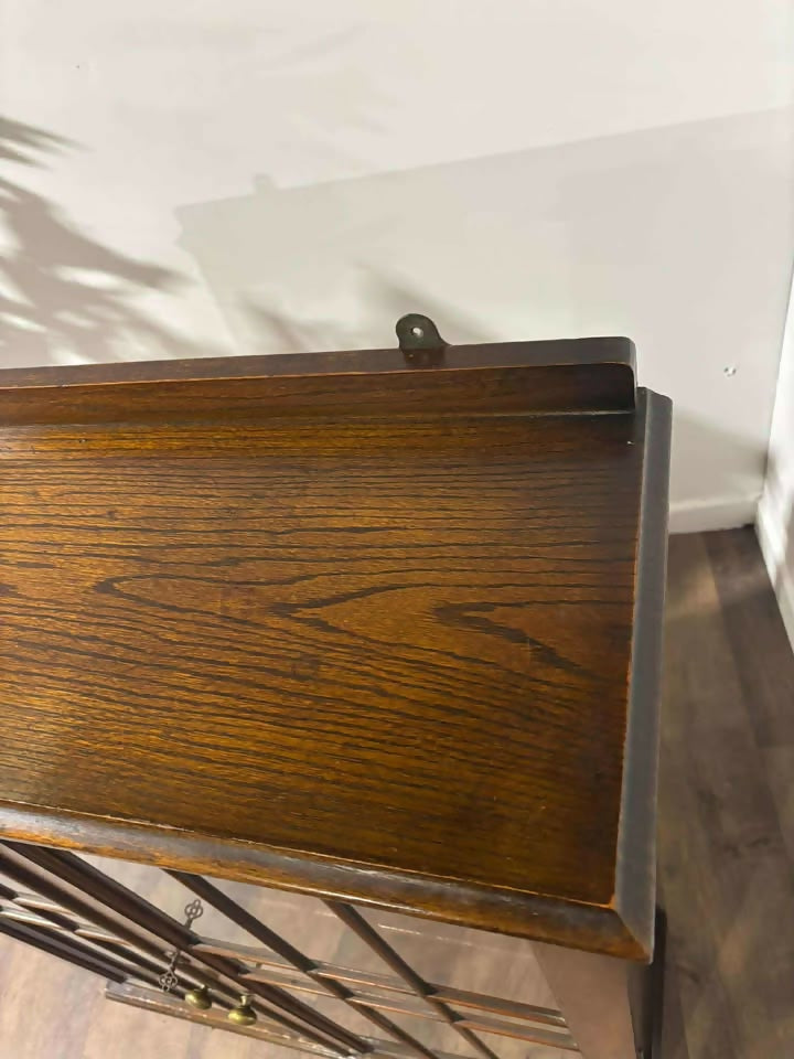 Vintage Oak Two Door Glazed Bookcase