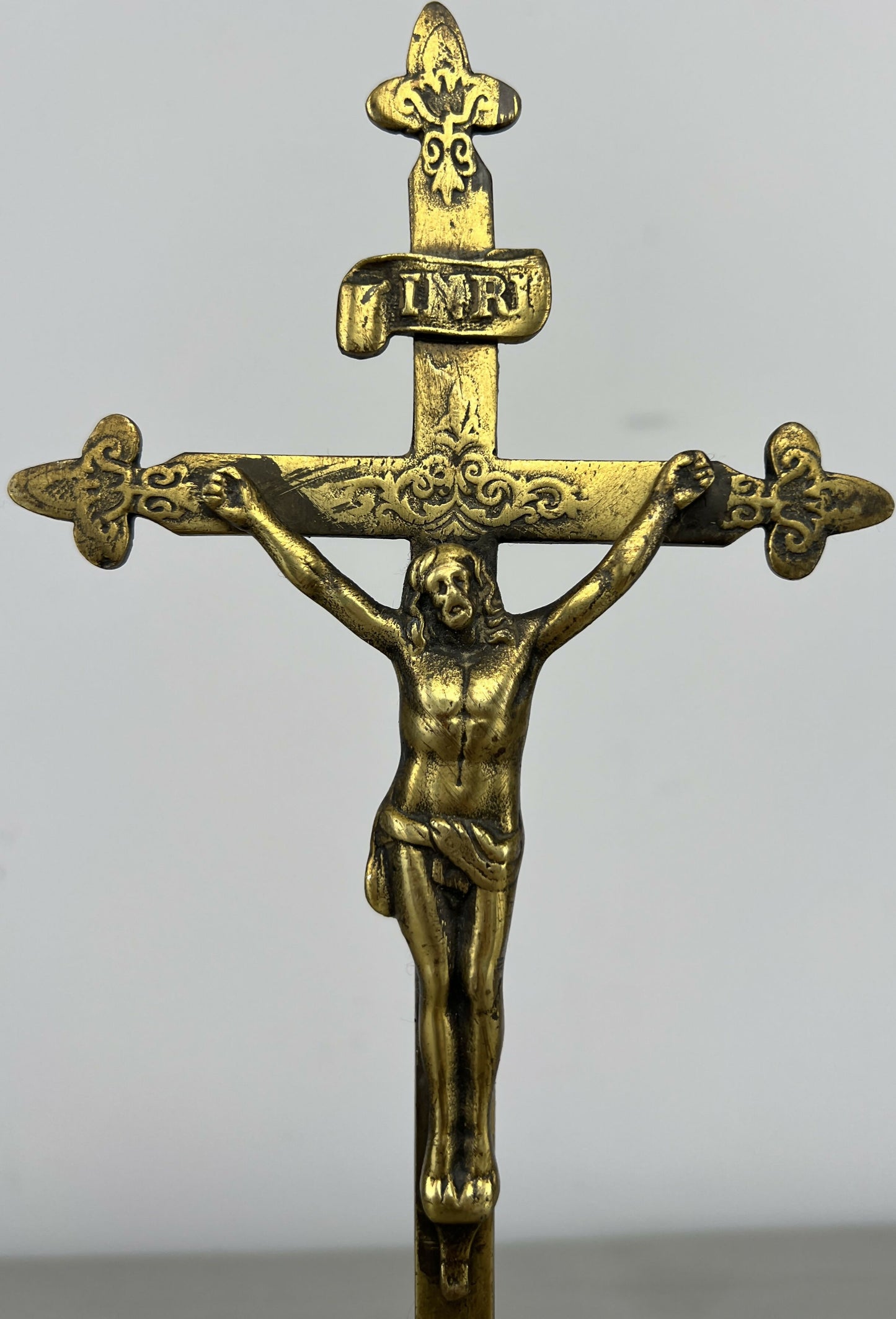 Crucifix Vintage French Style Religious Ornate Cross Freestanding LOT 6426