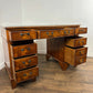 Reproduction Yew Wood Twin Pedestal Desk