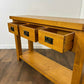 Modern Solid Oak Three Drawer Console Table