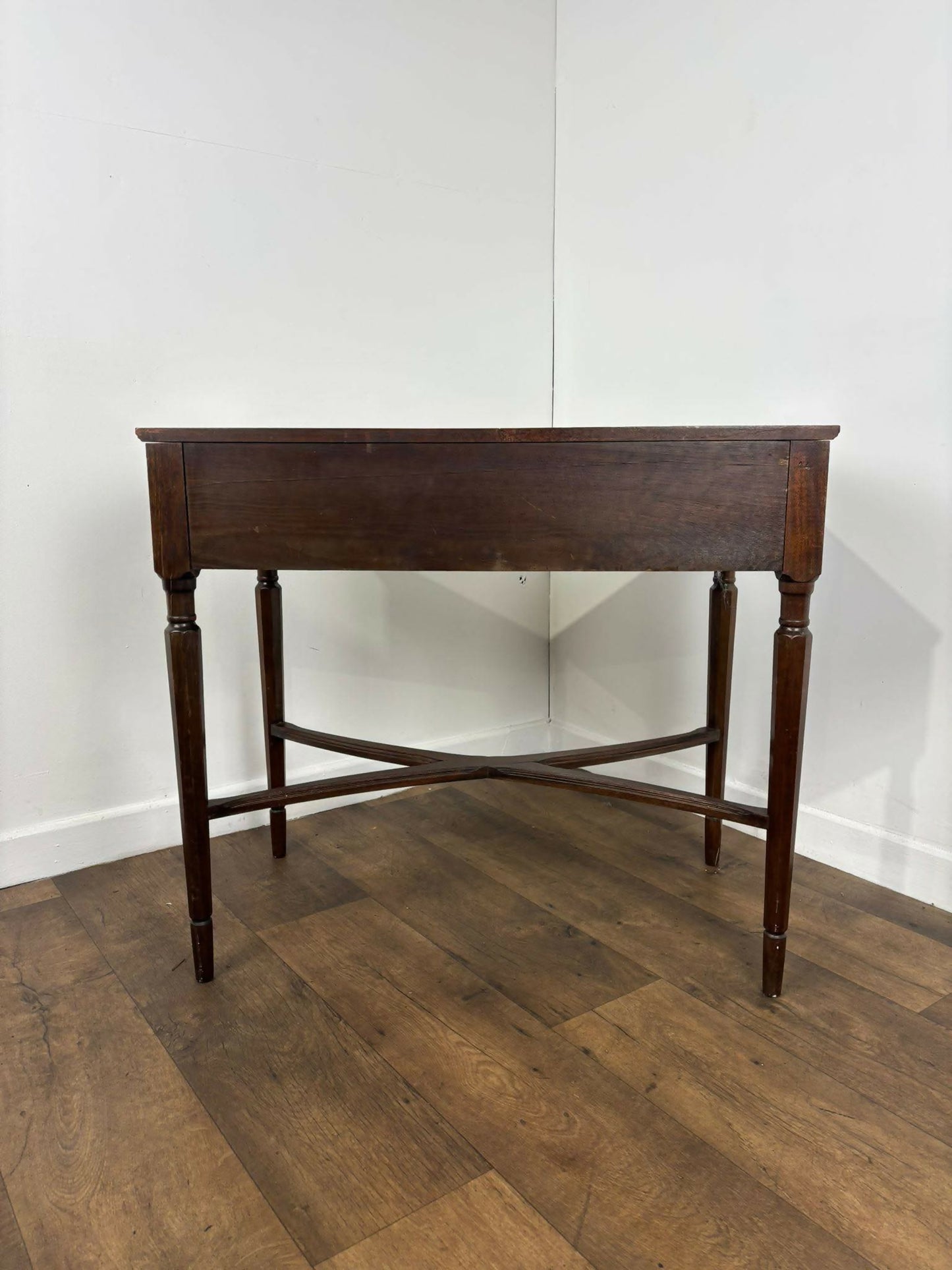 Reproduction Badged 'Strongbow' Two Drawer Side Table with Writing Slide