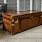 Luxury Handmade Tan Leather Coffee Table Trunk bespoke order for bridle
