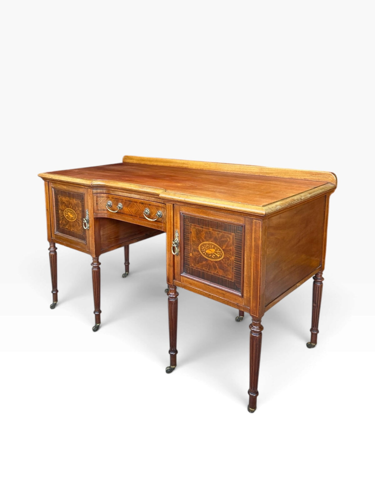 Antique Sheraton-style inlaid mahogany sideboard / dressing table/desk