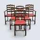 6 Maple & Co Dining Chairs Red Seat Pads Includes 2 Carvers FREE UK Delivery*