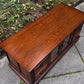 A WOOD BROTHERS OLD CHARM CARVED LIGHT OAK TV CABINET / MEDIA STAND / BASE / UNIT.