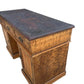 Vintage Burr Walnut and Slate writing office pedestal desk