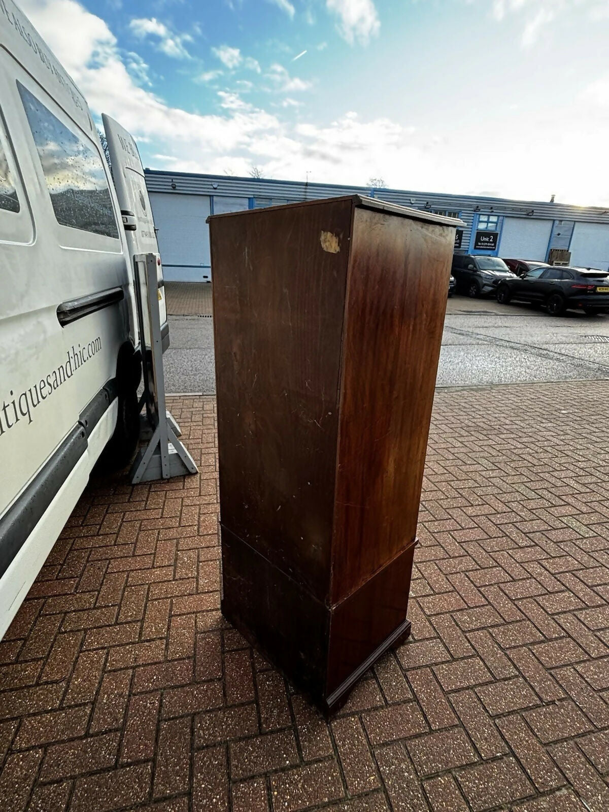 Vintage Mahogany Housekeepers Cabinet / Small Linen Press.