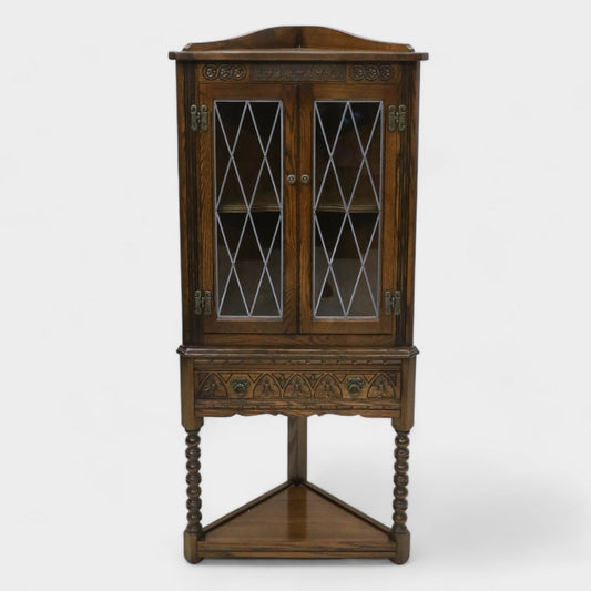 Old Charm 75 Anniversary Corner Display Cabinet Light Oak FREE UK Delivery. SBR9127/2005D