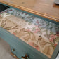 Vintage Chest Of 6 Drawers Sage Green Beautiful Bird Handles