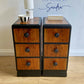 Upcycled Nightstands Set -Rustic Wood &Black | 3 Drawers Bedside Cabinets