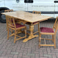 1930’s Extending Vintage Light Oak Draw Leaf Table & 4 Chairs
