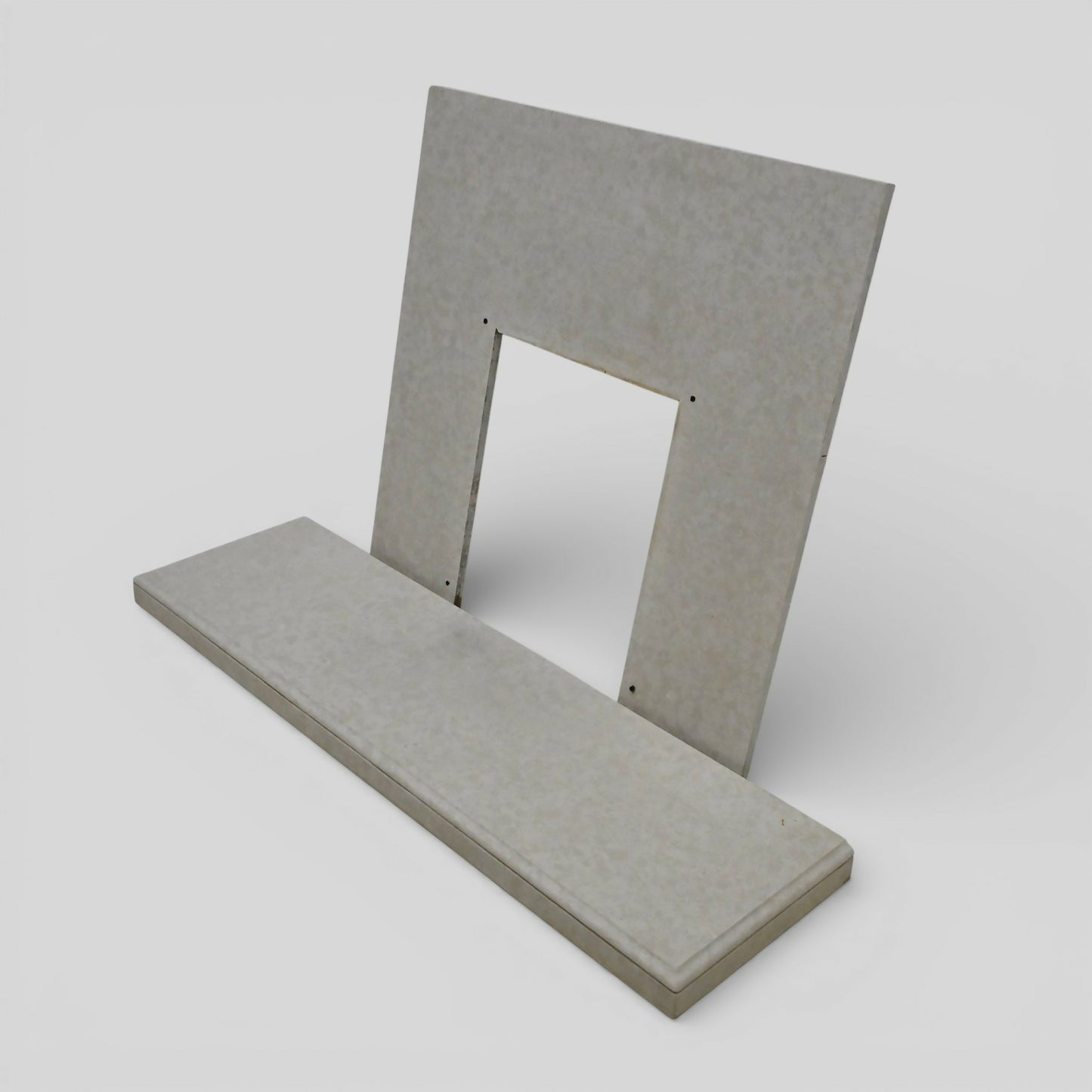 Marble Hearth and Fire Surround Fireplace White Beige Marble 2 Piece