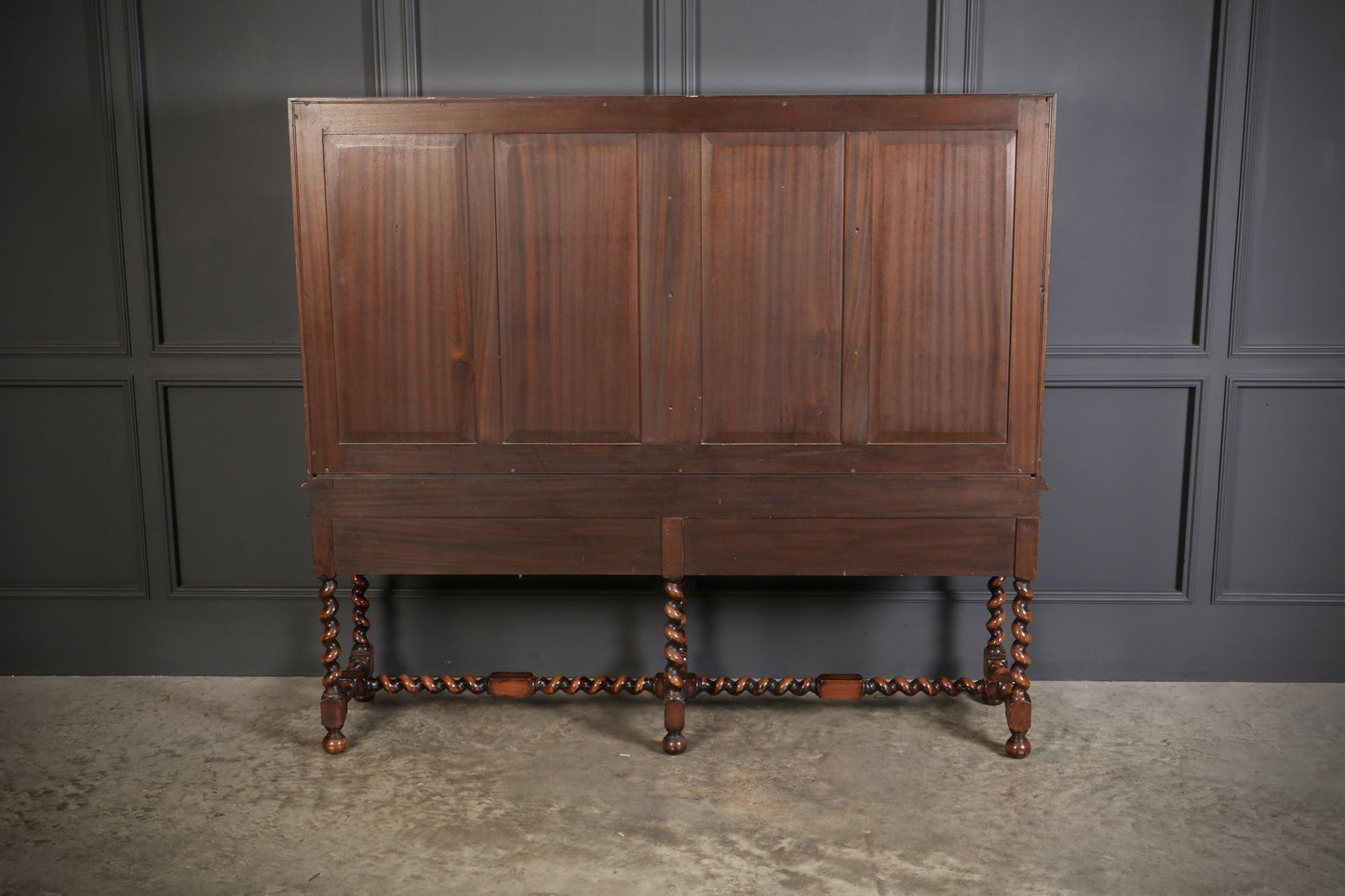 Double Bow Front Burr Walnut Drinks Cocktail Cabinet