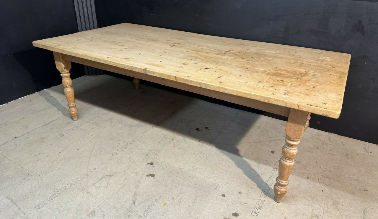 Large and Deep Pine Farmhouse Dining Table