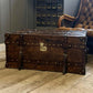 Chestnut Bridle Leather Coffee Table - Luxury Handmade English - Belted - hand Dyed