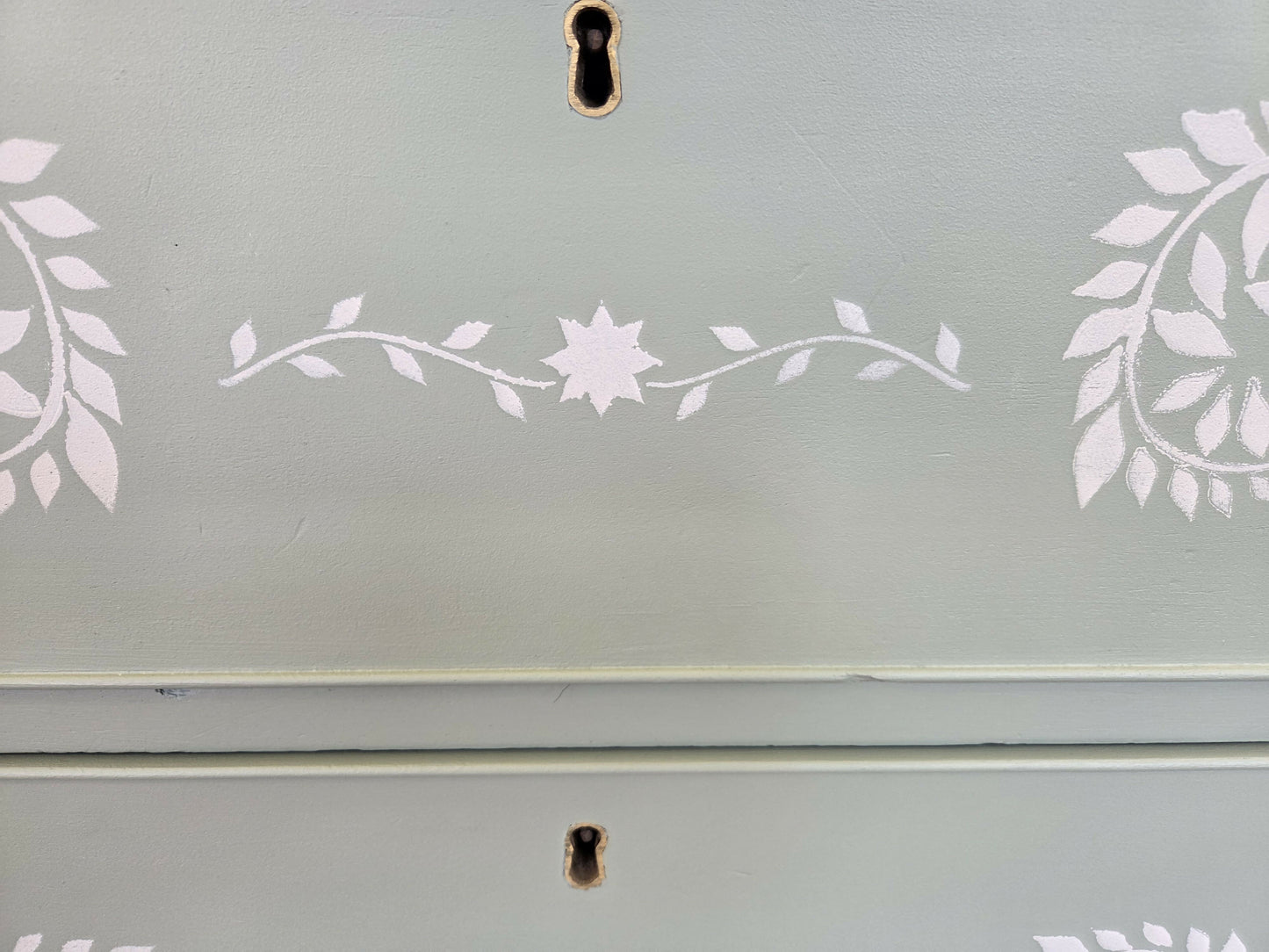 Bone Inlay stencilled large Chest of Drawers