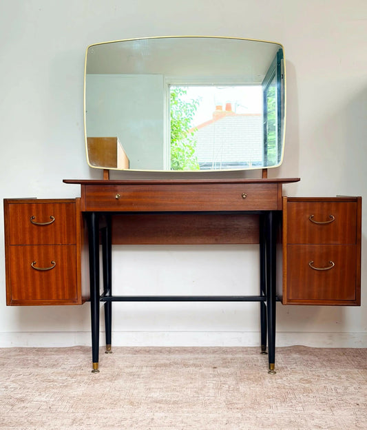 Mid century retro vintage dressing table drawers mirror Nathan