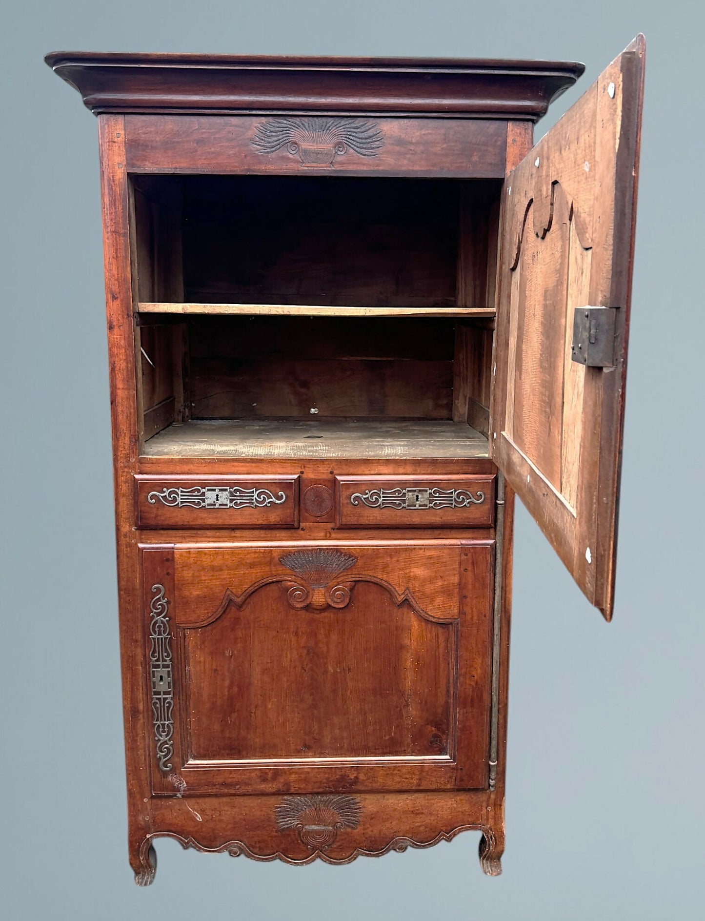 18th Century French Walnut Armoire / Walnut Wardrobe