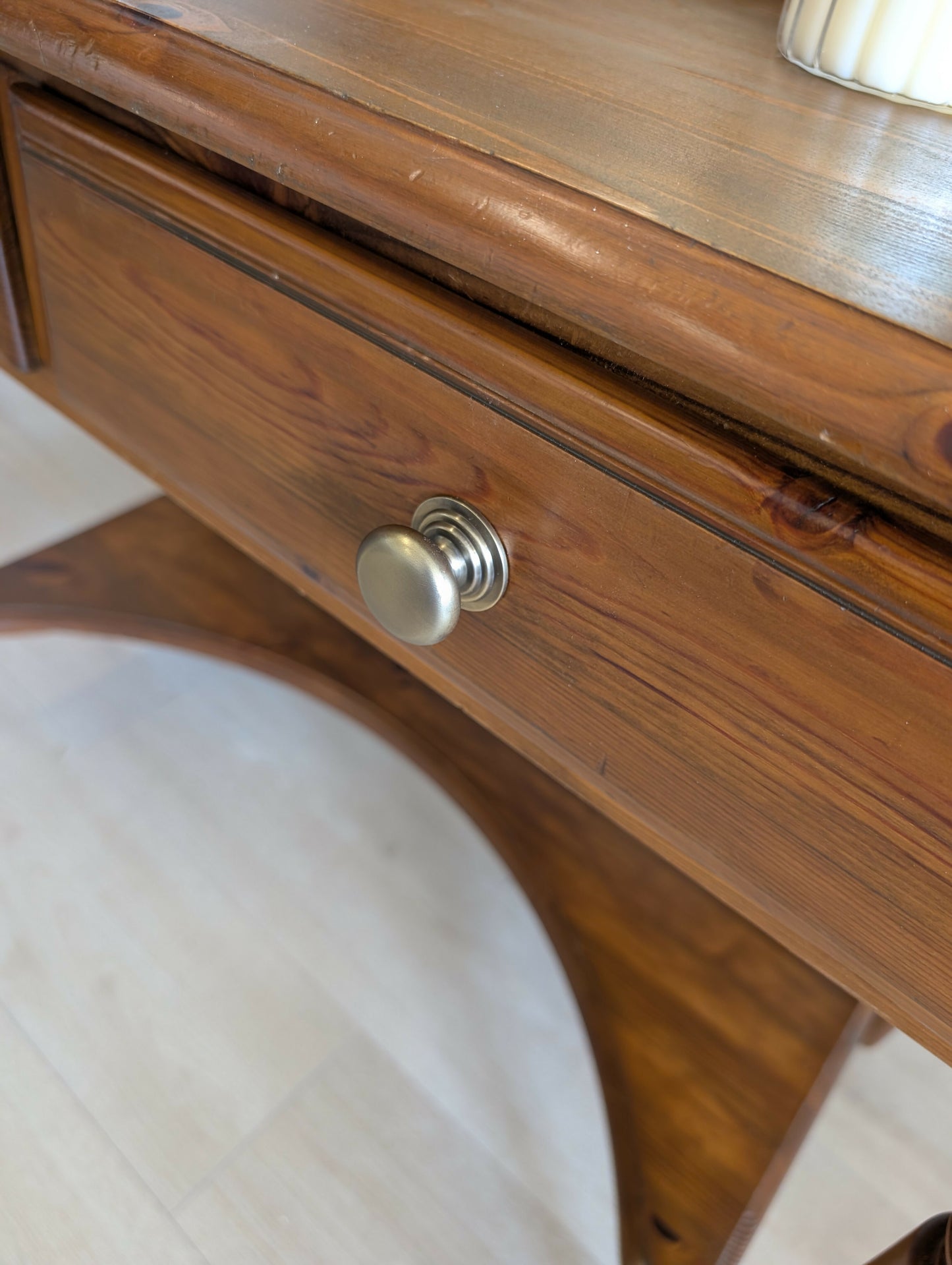 Restored Vintage Ducal Pine Dressing Table with Swing Mirror