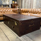 XXL Chestnut Brown Saddle Leather Reception Storage Trunk