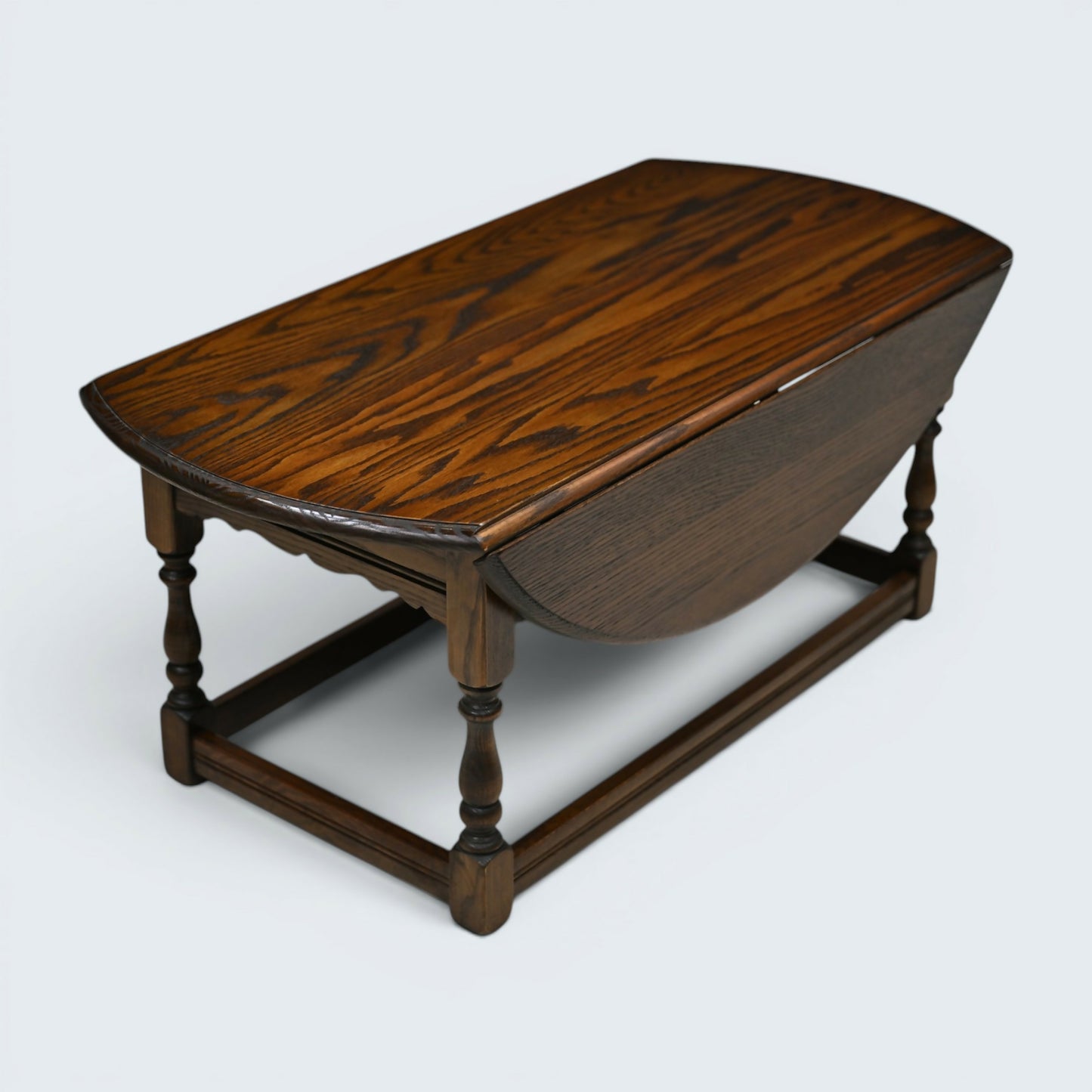 Old Charm Oak Drop Leaf Long Oval Coffee Table Light Oak 2144 FREE UK Delivery