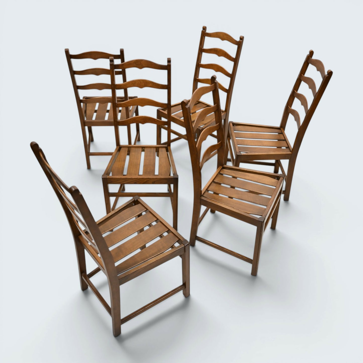 6 Ercol Dining Chairs 1970s Ladderback Cushions FOC FREE Nationwide Delivery*