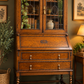 Antique Jacobean style glazed bureau bookcase