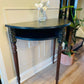 Half Moon Hall Table Upcycled/Refurbished Blue and Gold