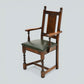 6 Oak Dining Chairs Old Charm Green Leather Seats Tudor Brown FREE UK Delivery