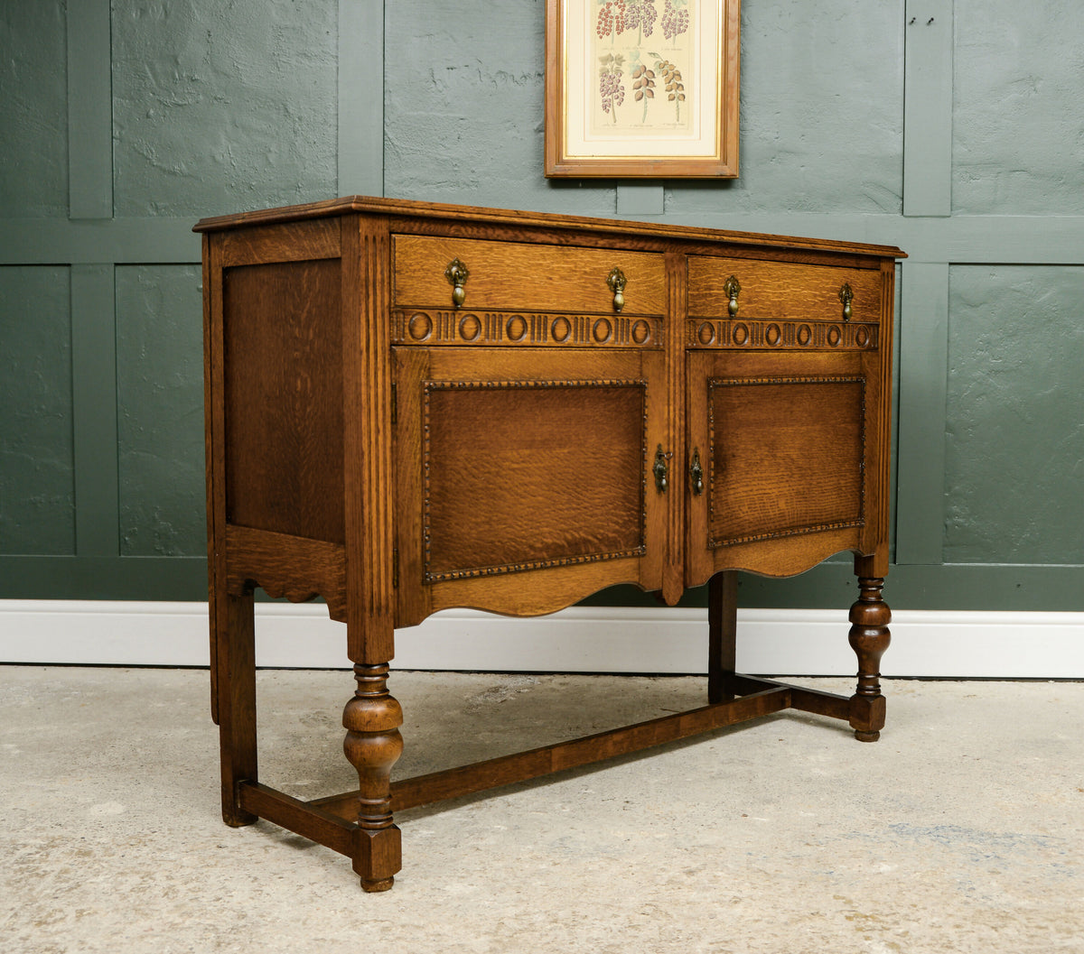 Early 20th Century Oak Sideboard Buffet - Ideal Bathroom Vanity Conversion
