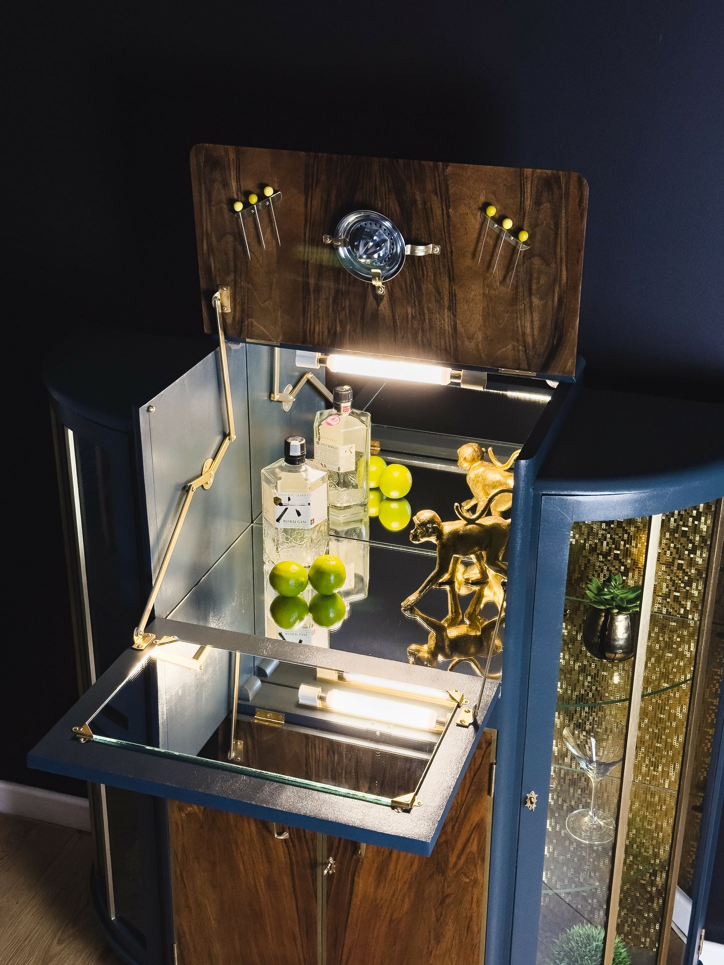 Art Deco Style Cocktail Cabinet/ Display Cabinet