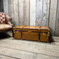 XL Tan Leather English Coffee Table Trunk