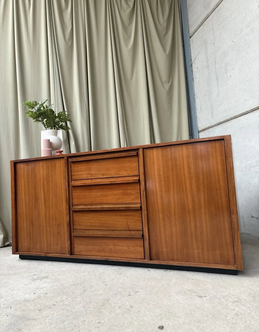 Vintage Late Mid Century Heals Sideboard Credenza Media Cabinet Unit Storage R1124