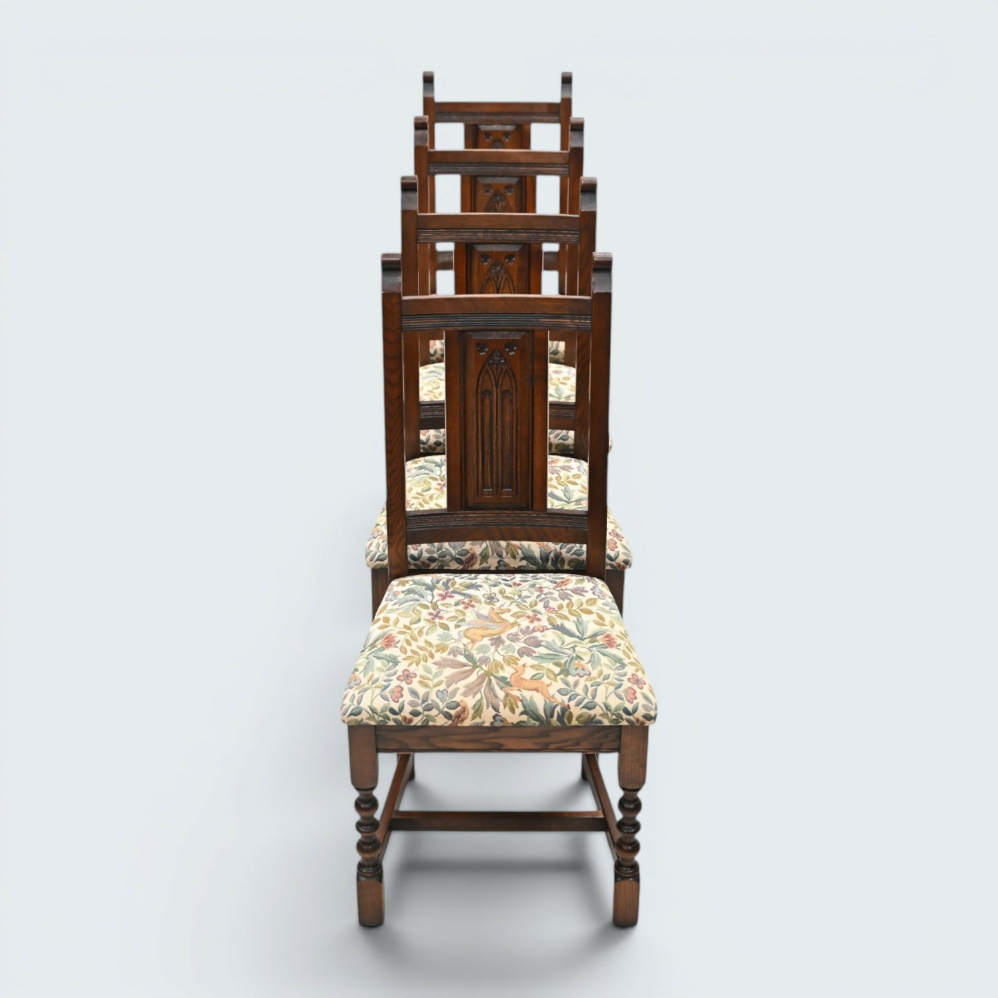 4 Old Charm Dining Chairs Warwick Range Tudor Brown Oak Frames FREE UK Delivery*