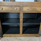Hand-Painted Vintage Cupboard in Annie Sloan Black and Hornfleur | Decoupage Detail and Brass Hardware