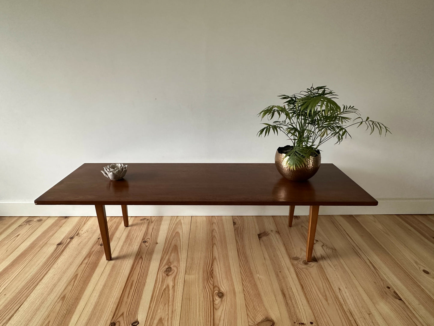 Mid Century Teak Coffee Table 1960's Tapered Legs