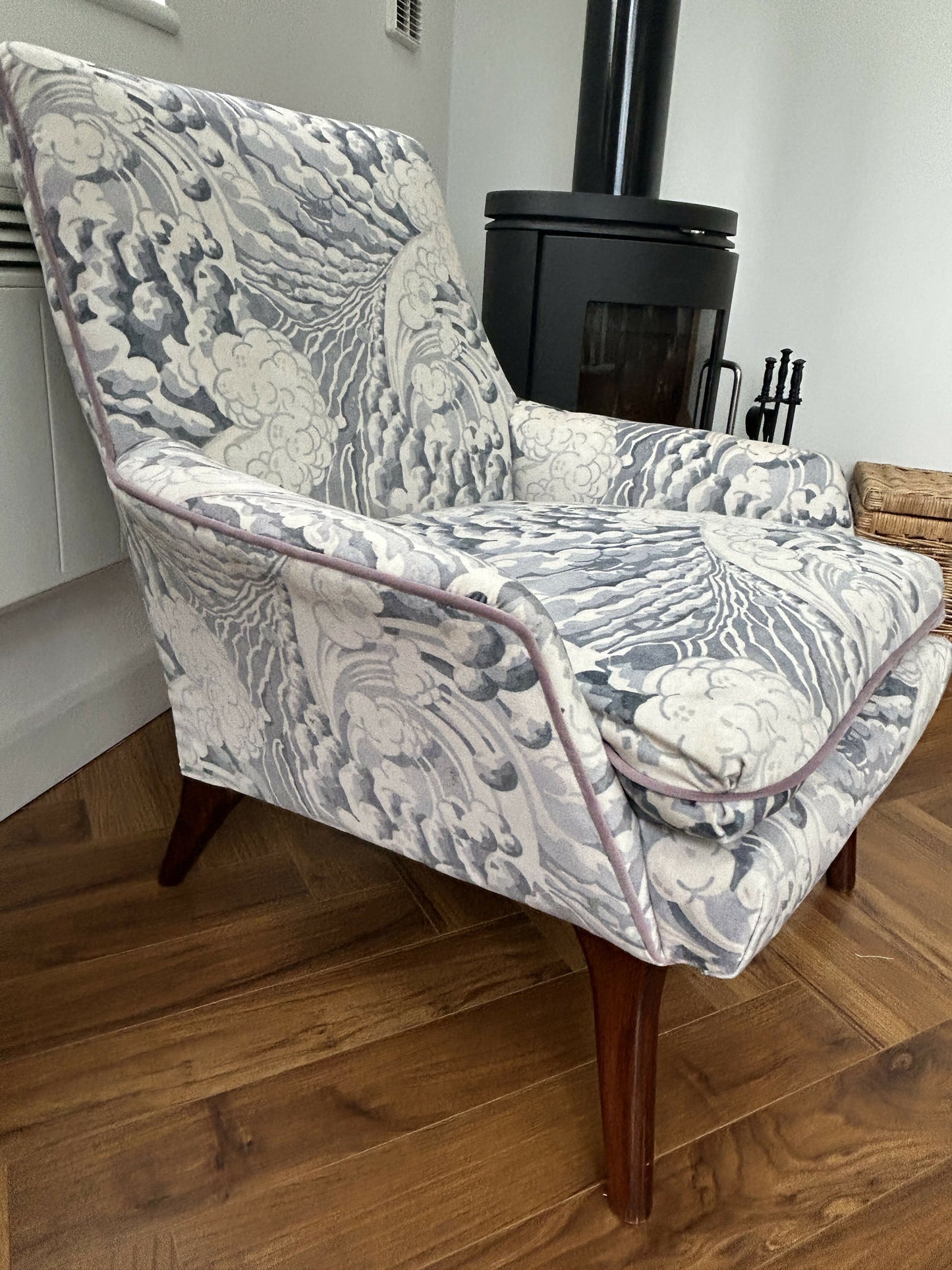 Vintage Parker Knoll PK934 Armchair | Newly Reupholstered in Designer Fabric | Mid-Century Modern Accent Chair