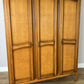Wardrobe Vintage French Louis Oak Triple Door Carved Armoire Cabinet LOT 6534