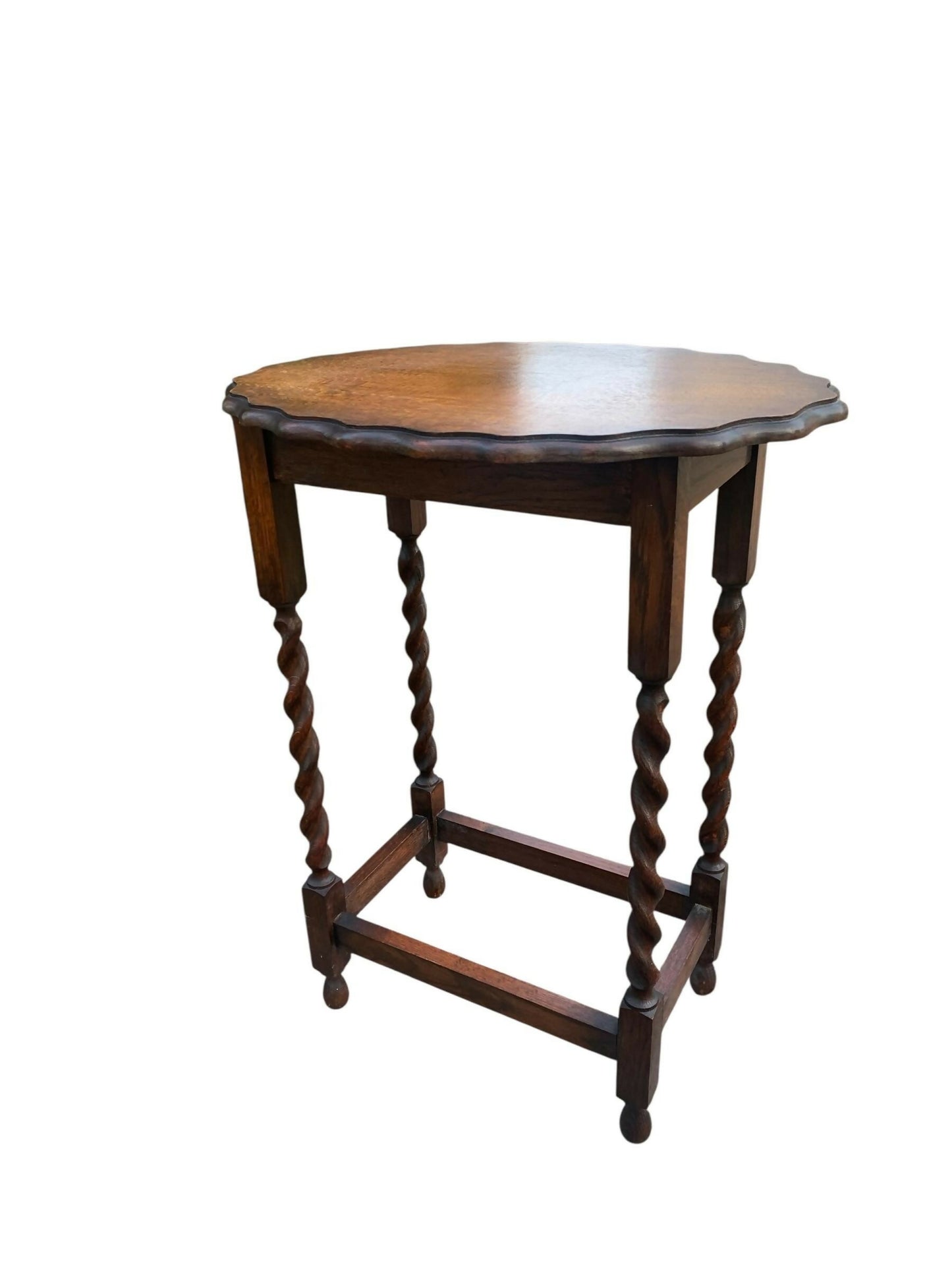 Antique Oak Barley Twist side table