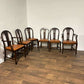 Set of Six Vintage Mahogany Dining Chairs - two of which are carvers.