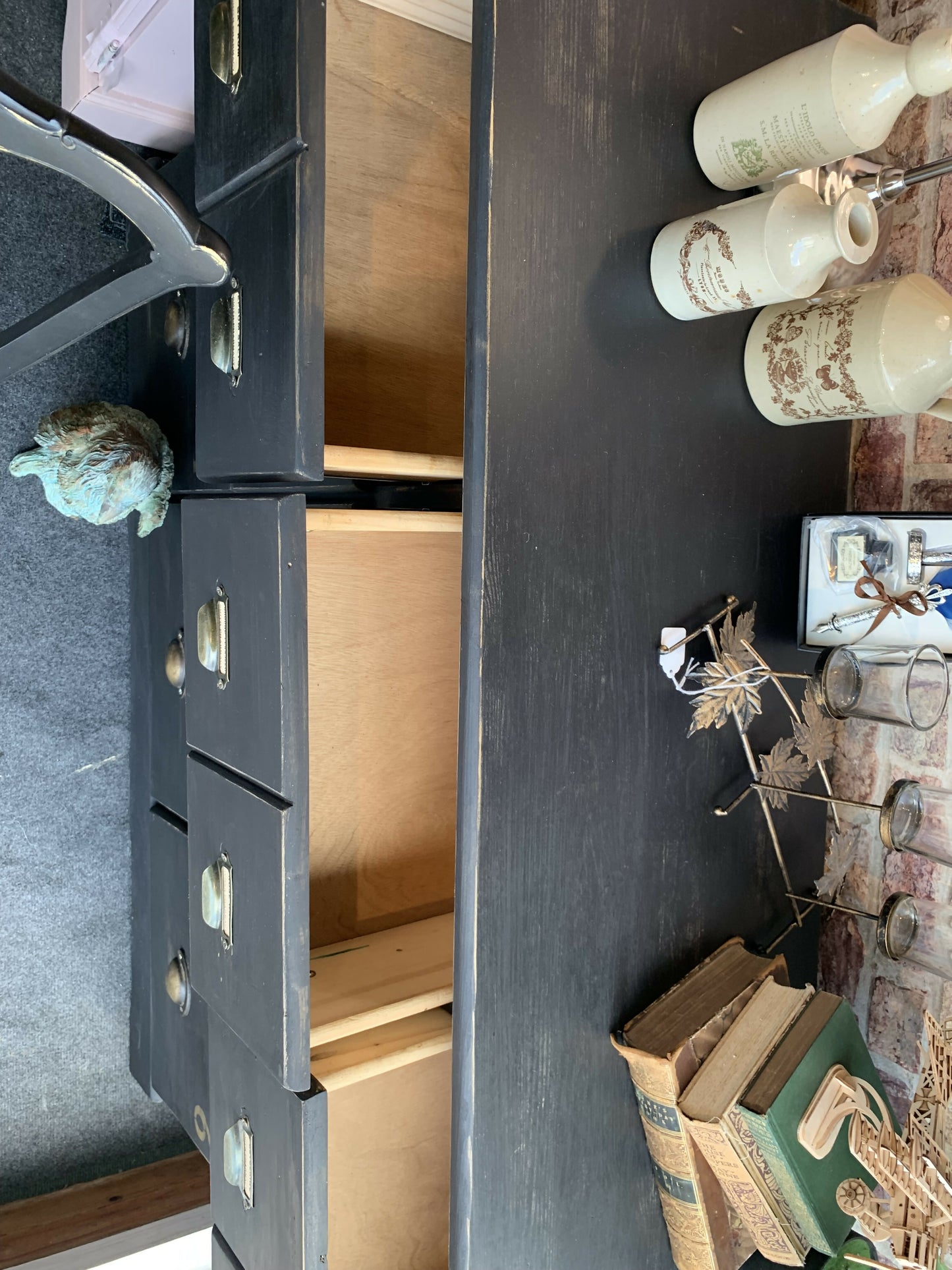 Faux antique apothecary drawers