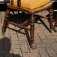 Victorian Vintage Pair Of Library Armchairs, On Brass Castors, Good Quality Examples.