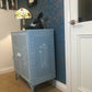 Painted Cupboard - Swedish Blue with Faux Bone Stencilling