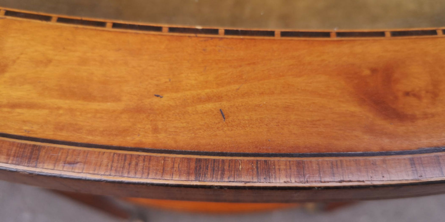 Edwardian Inlaid Kidney Shaped Satinwood Bijouterie Table