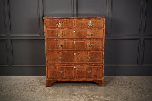 George III Walnut Art Deco Chest Of Drawers