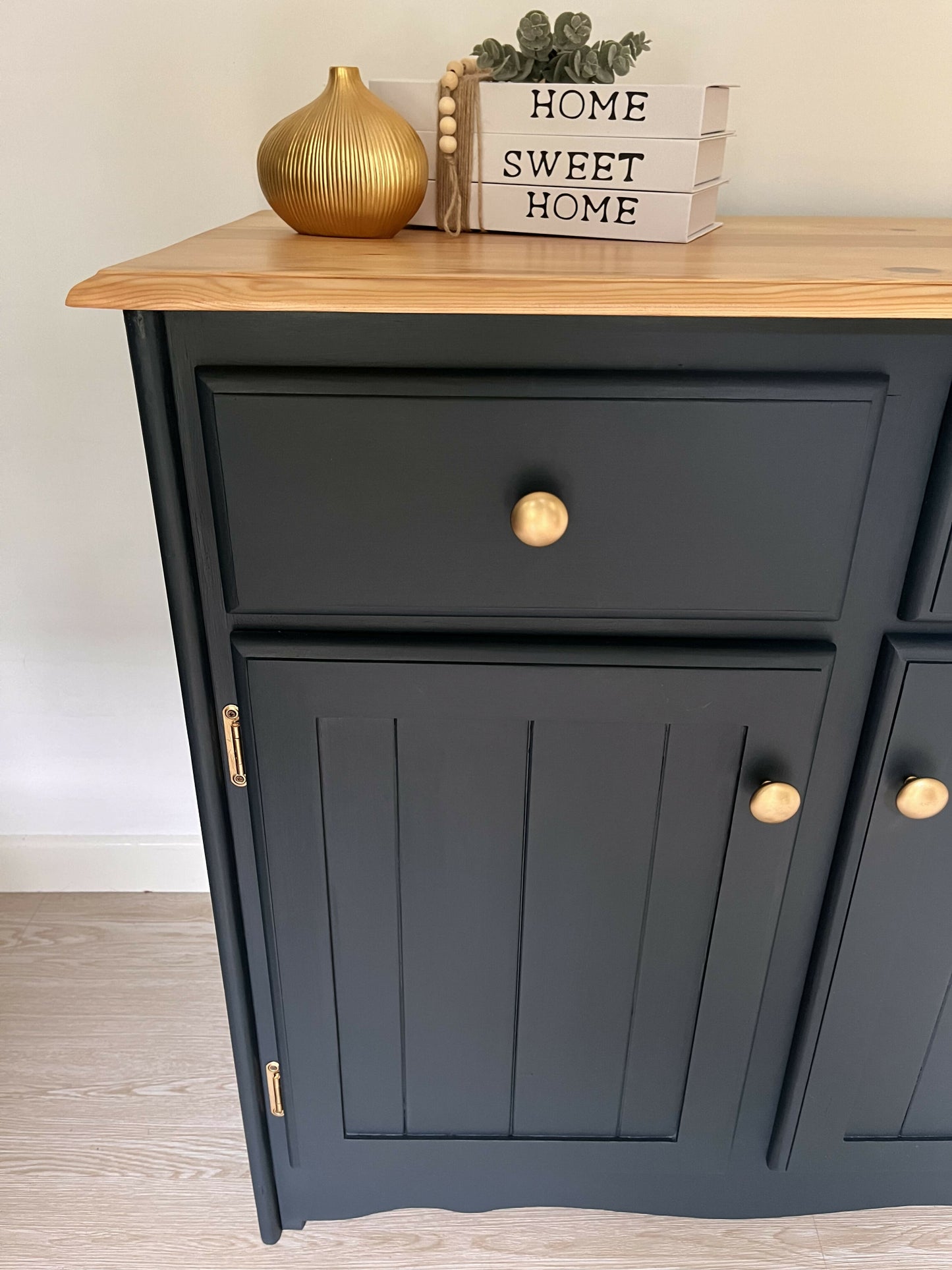 Now Sold Pine cupboard sideboard with drawers