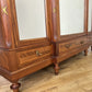 Wardrobe Antique French Style Three Door Inlaid Burr Mirrored Armoire LOT 6163