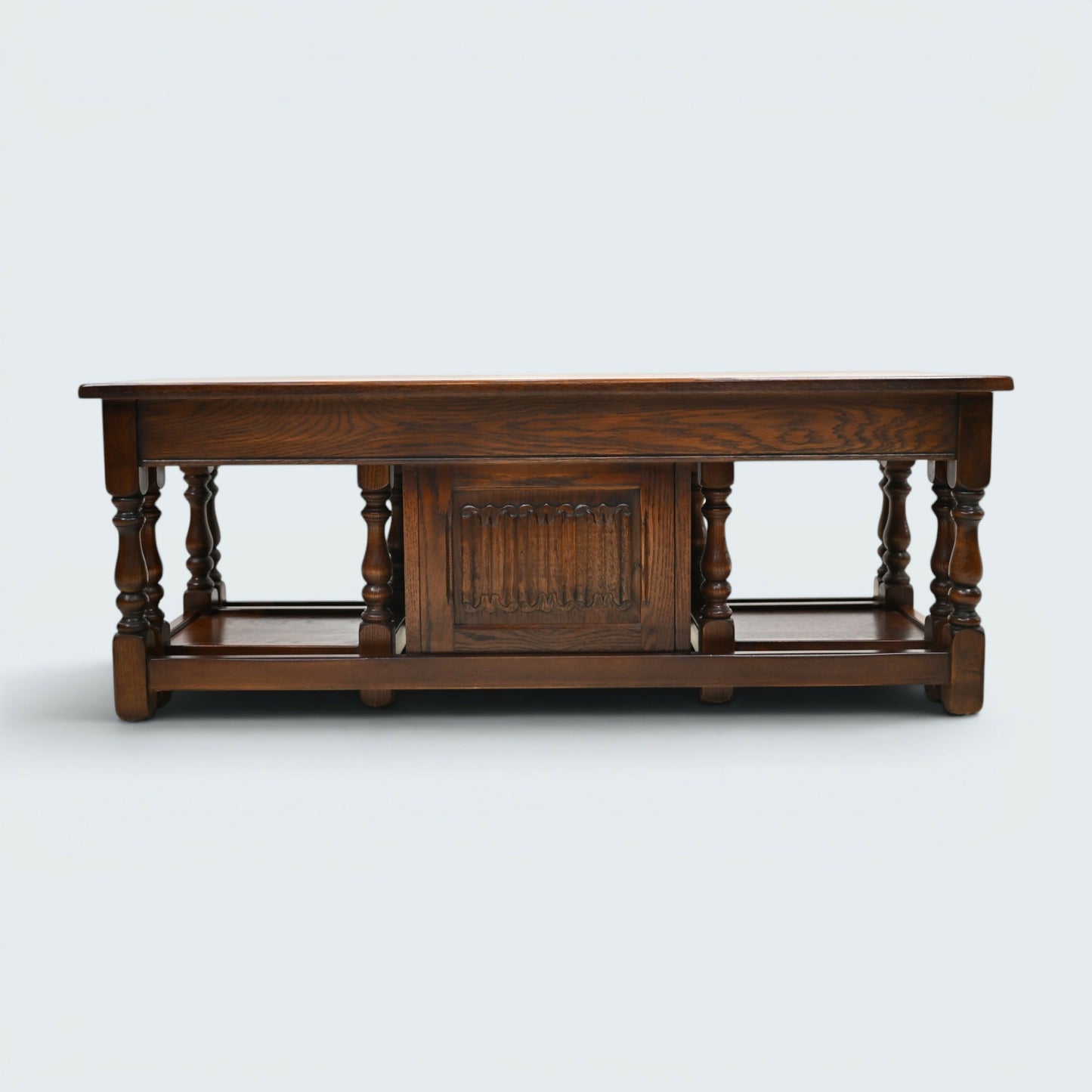 Old Charm Long Nest of Tables Solid Oak Coffee Table Tudor Brown FREE Delivery*