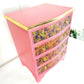 Beautiful pink hand painted chest of drawers